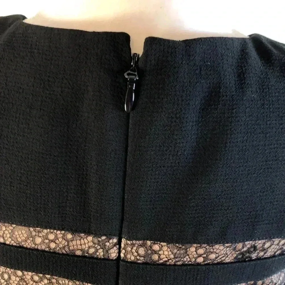 BCBG Max Azaria Katiana lace insert black fill length sleeveless gown. Size 6